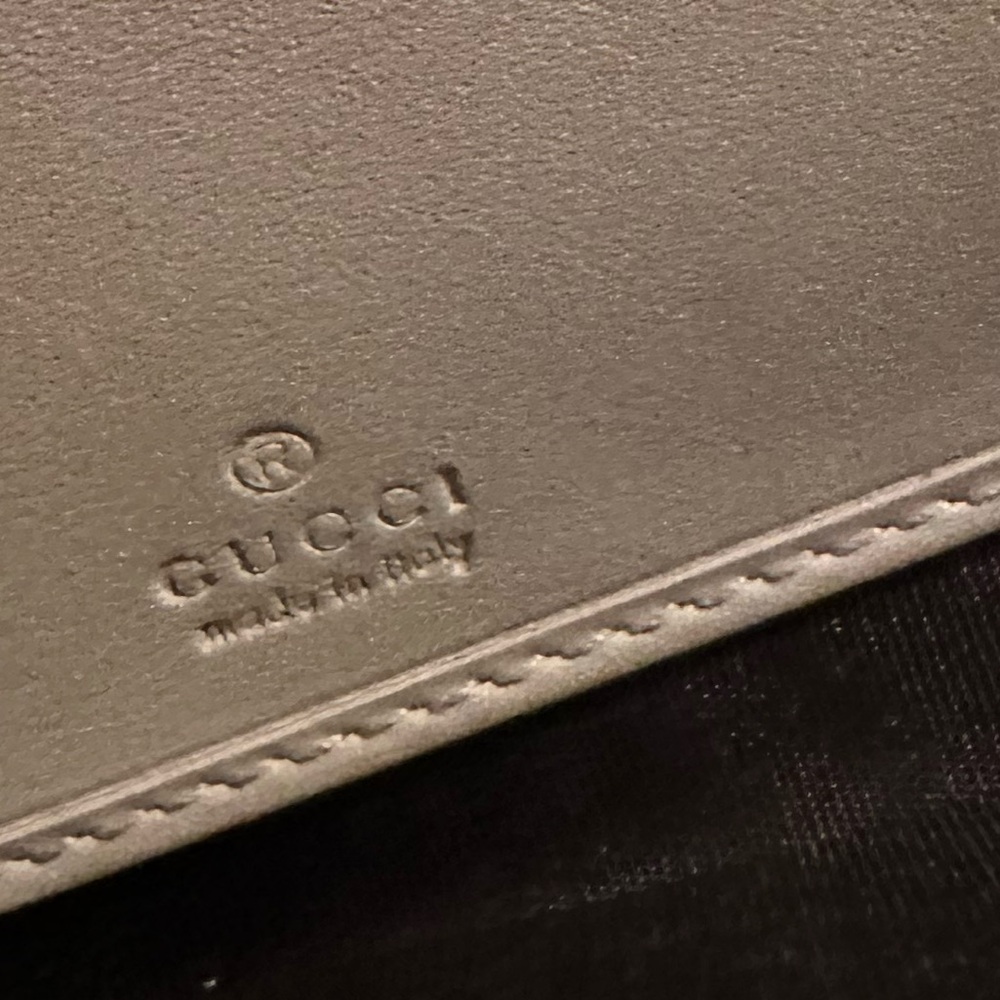Authentic GUCCI Sylvie cream leather and stripe gold buckle wallet - Picture 8 of 16